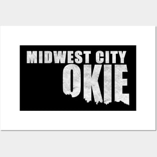 Midwest City Okie Oklahoma Shaped Distressed Posters and Art